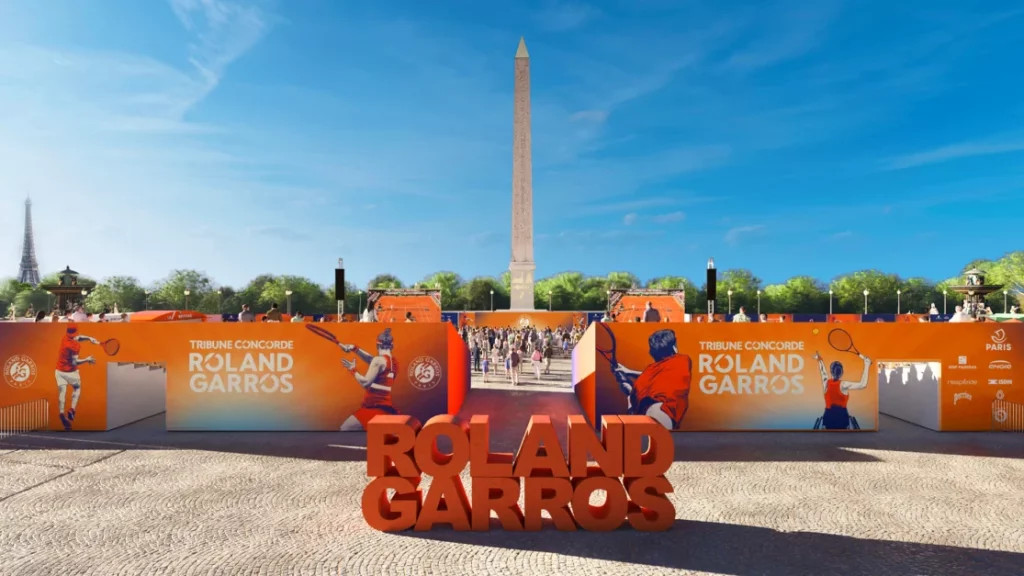 Fan zone Rolland Garros "tribune Concorde" /juin 2025